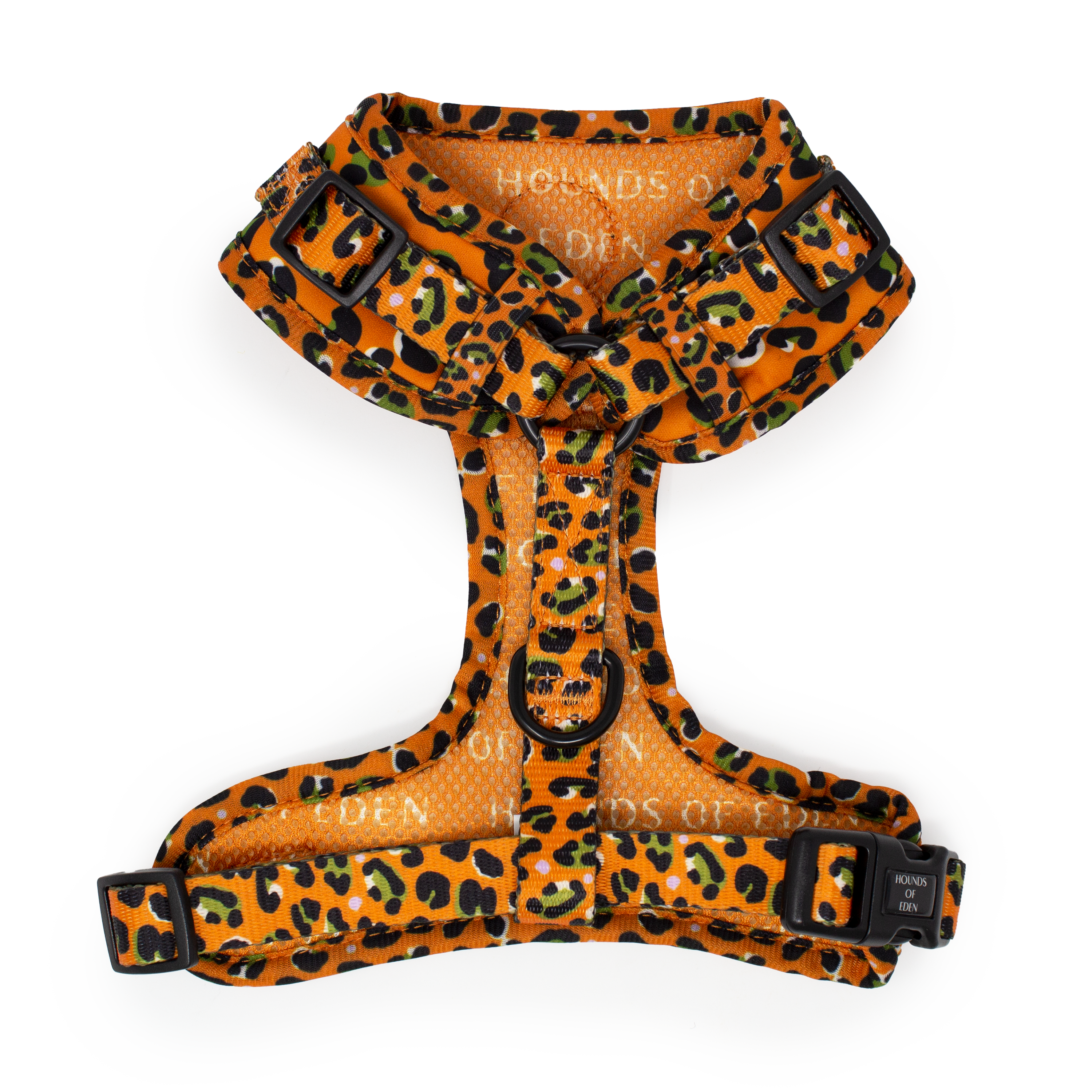 Burnt Orange Leopard Design Dog Harness