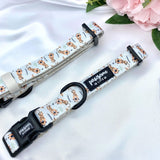 Cute dog collar with tiger pattern and quick-release buckle for easy use
