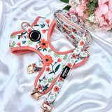 Reliable and stylish dog harness with a floral design, a fashionable choice for any pup