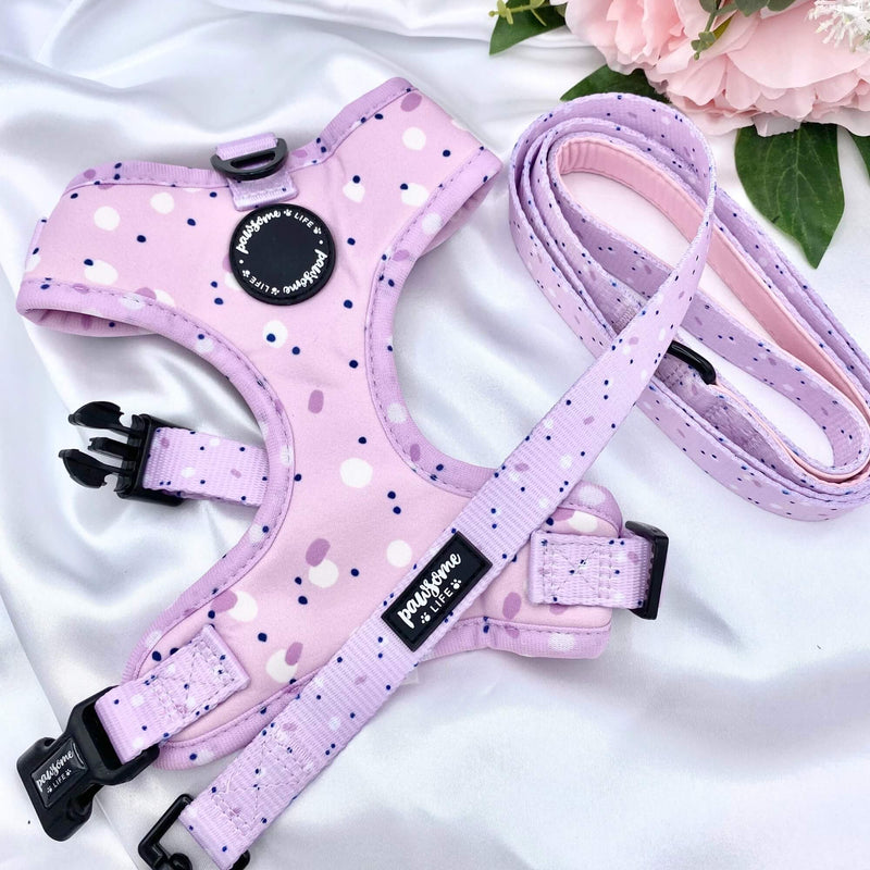 Reliable and stylish dog leash boasting a pink, lilac, and purple color palette, perfect for walks in style
