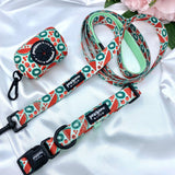 Designer dog collar featuring a refreshing watermelon design and a secure quick-release buckle