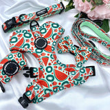 Stylish dog leash with a unique watermelon design, ideal for a standout look during pet outings