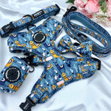 Durable and practical dog harness boasting a stylish llama pattern, designed for active and adventurous dogs