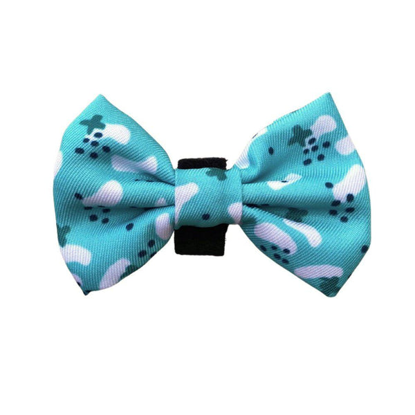 teal abstract dog bow tie uk