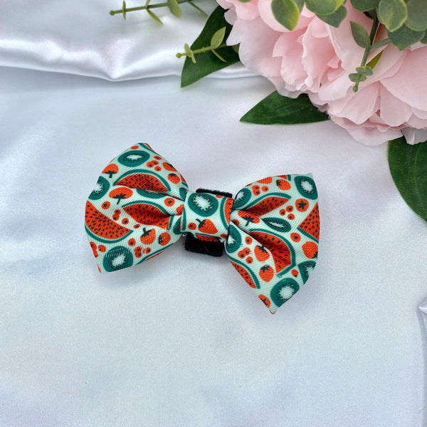 Cute dog bow tie featuring a delightful watermelon pattern with velcro fastening
