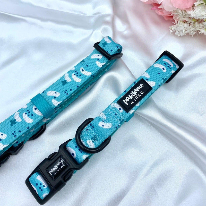 Adjustable cute dog collars uk with designer patterns for puppy and small to medium dogs featuring quick release buckle