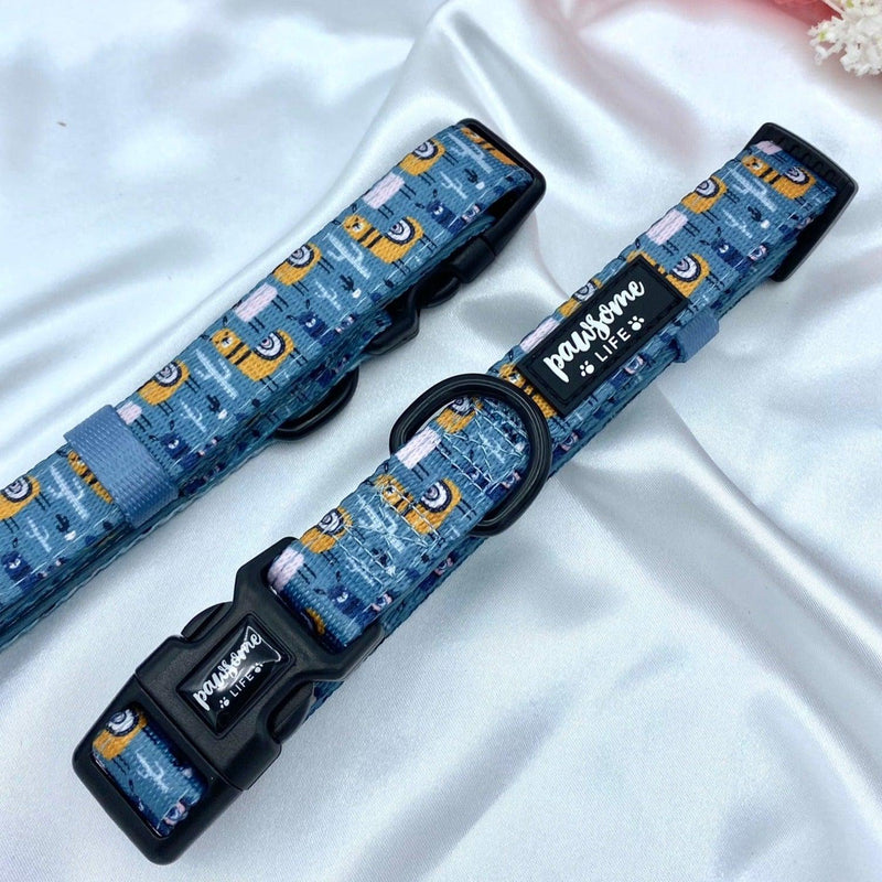 Adjustable cute dog collars uk with designer patterns for puppy and small to medium dogs featuring quick release buckle